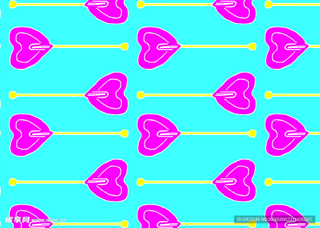 粉色心形箭头图案背景