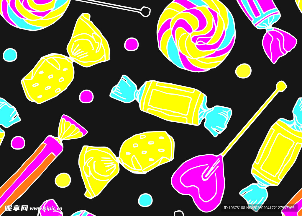 缤纷多彩糖果图案背景
