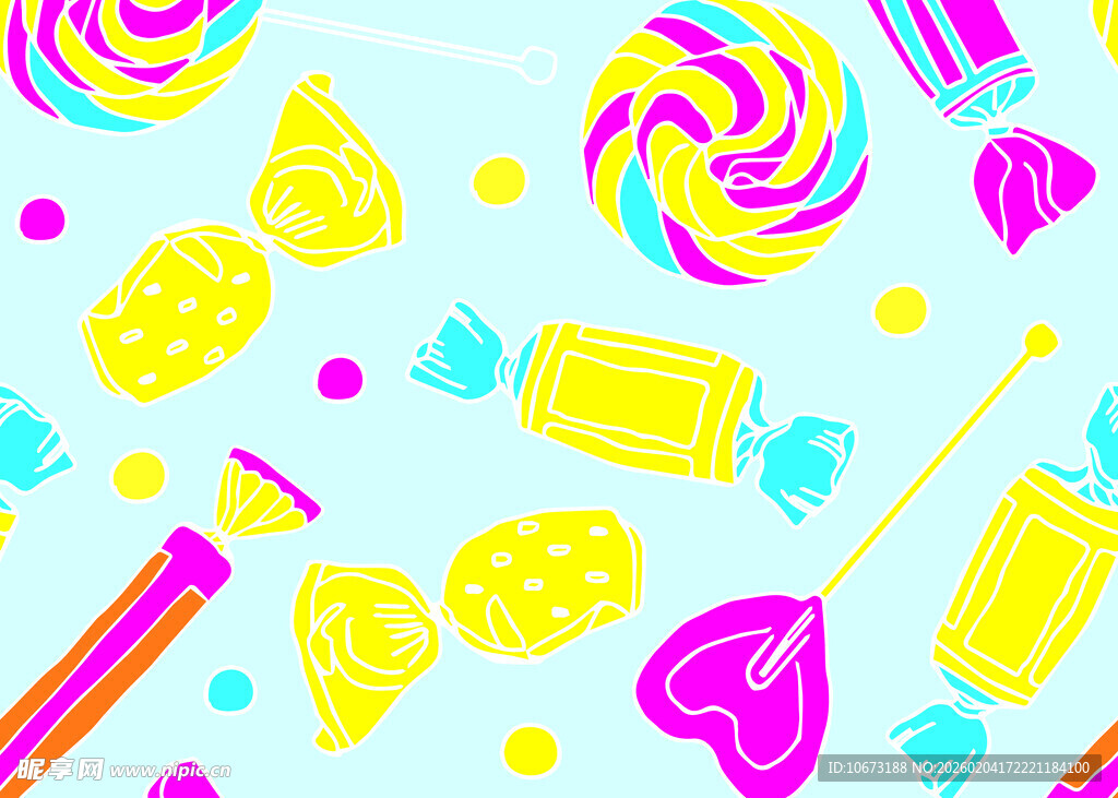 缤纷糖果图案背景