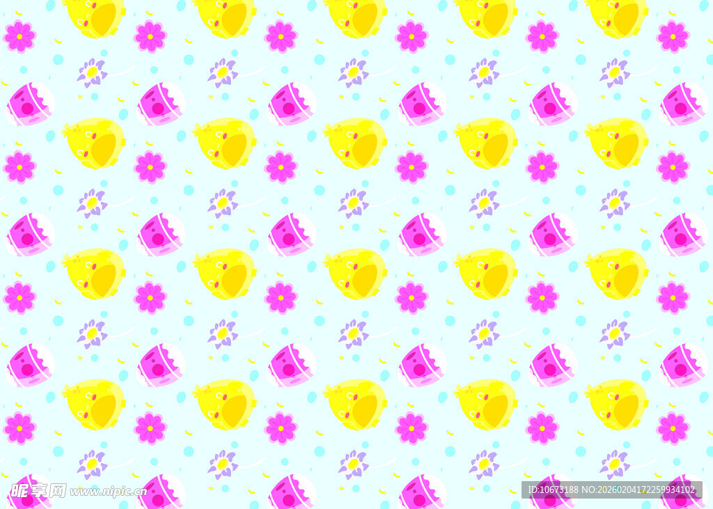 彩色水果图案可爱背景图