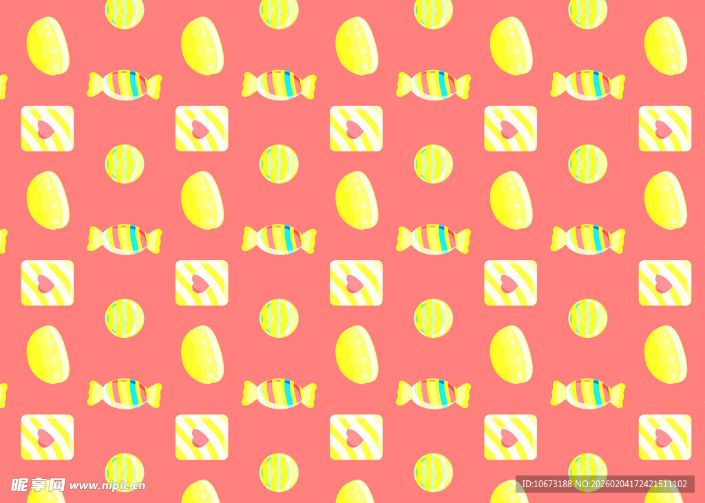 粉色背景多彩图案无缝纹理