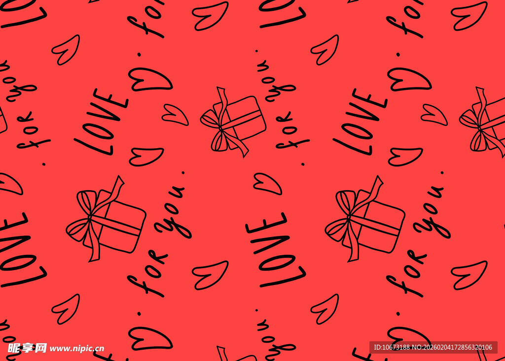 爱心文字红色浪漫背景图