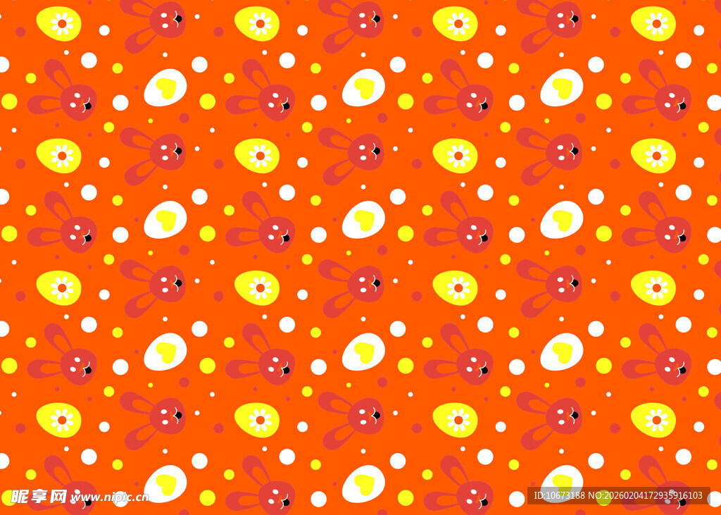 橙色花卉圆点图案背景