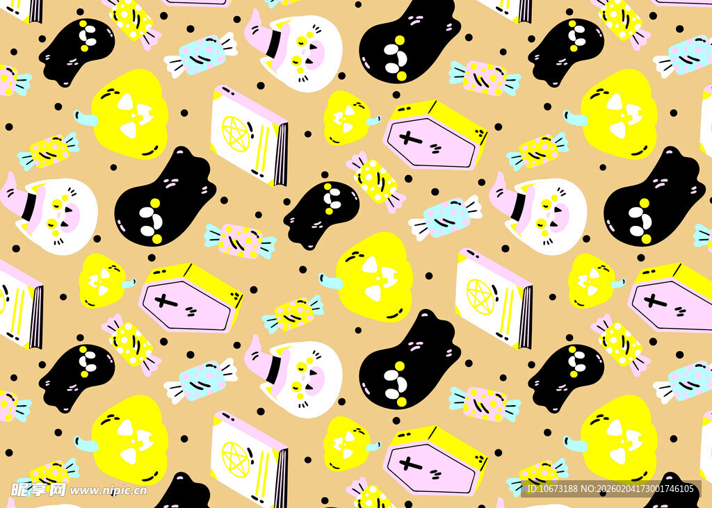 卡通风格多彩图案背景