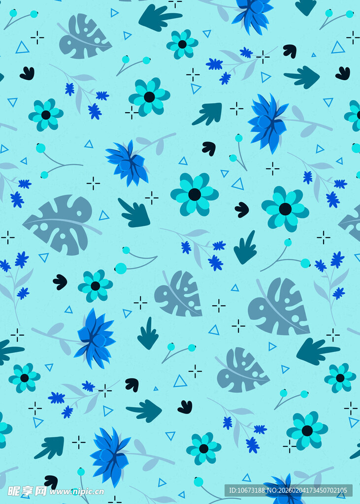 浅蓝色花卉图案背景