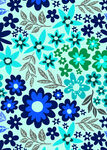 蓝绿花卉图案无缝背景