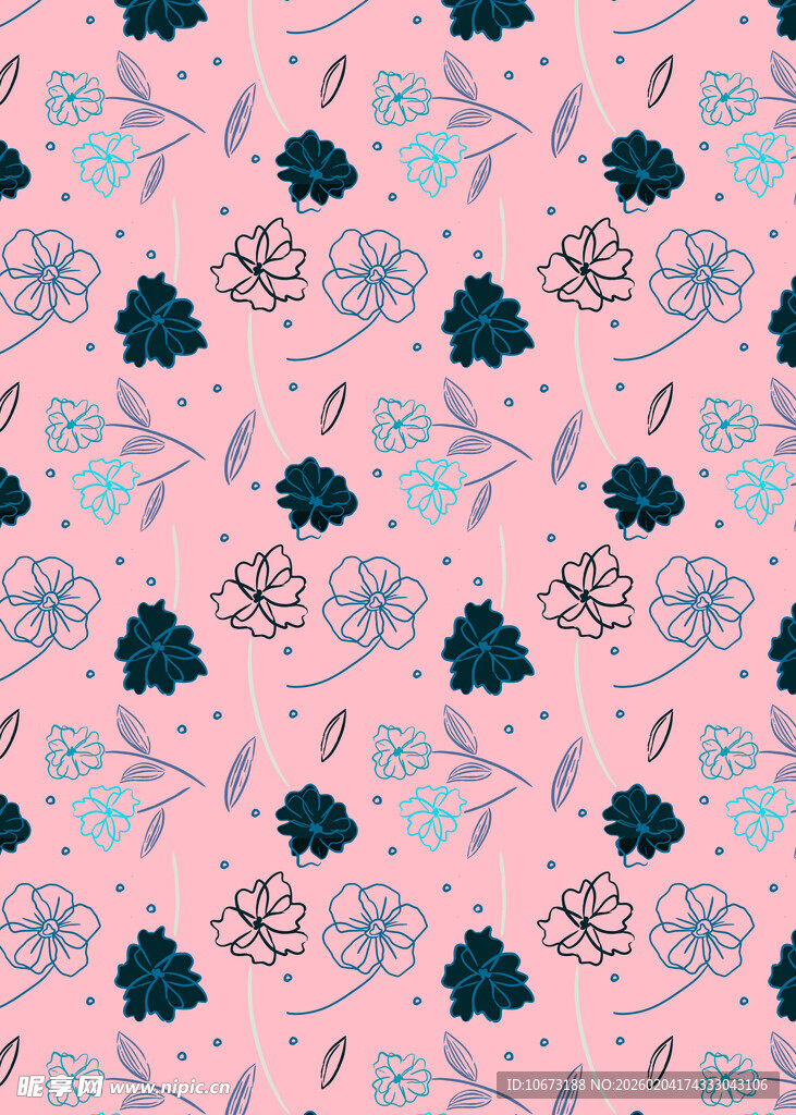 粉色花卉图案背景纹理