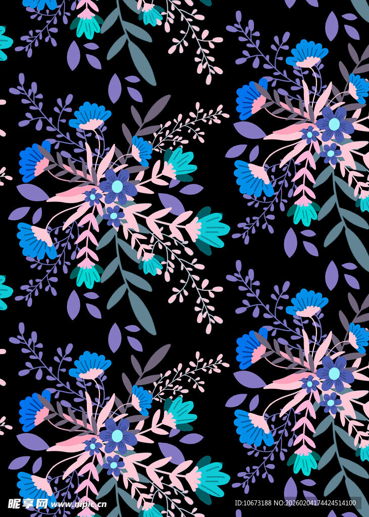 多彩花卉图案背景