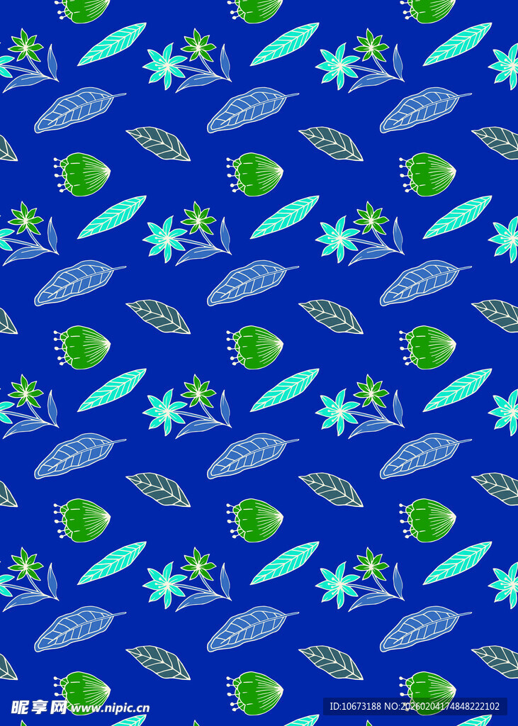 蓝色海洋鱼类图案背景