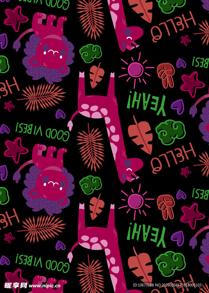 趣味卡通图案背景