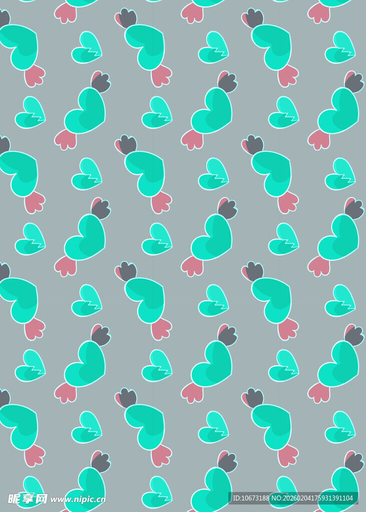 可爱卡通图案无缝背景