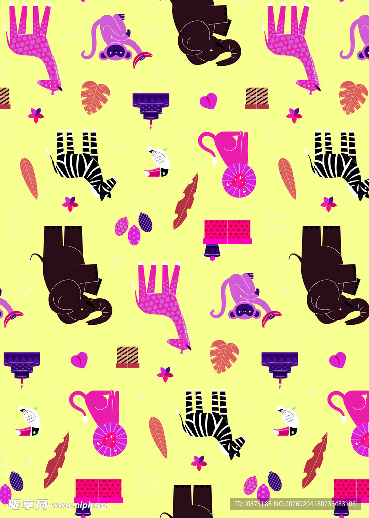 多彩园艺工具图案背景