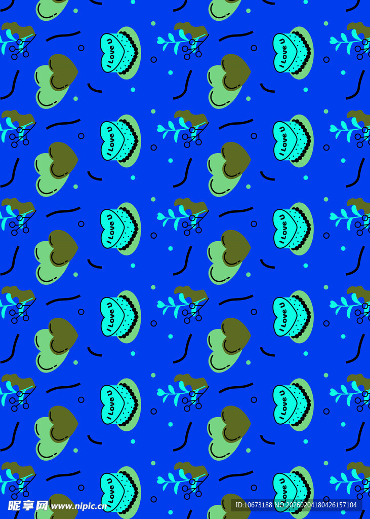 蓝色海洋风鱼群图案背景