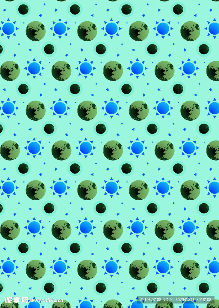 蓝底星星圆点图案背景