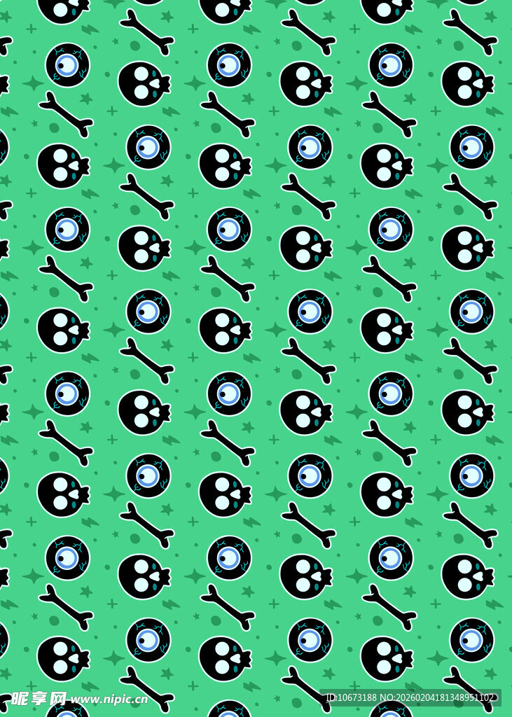 绿色骷髅图案背景纹理