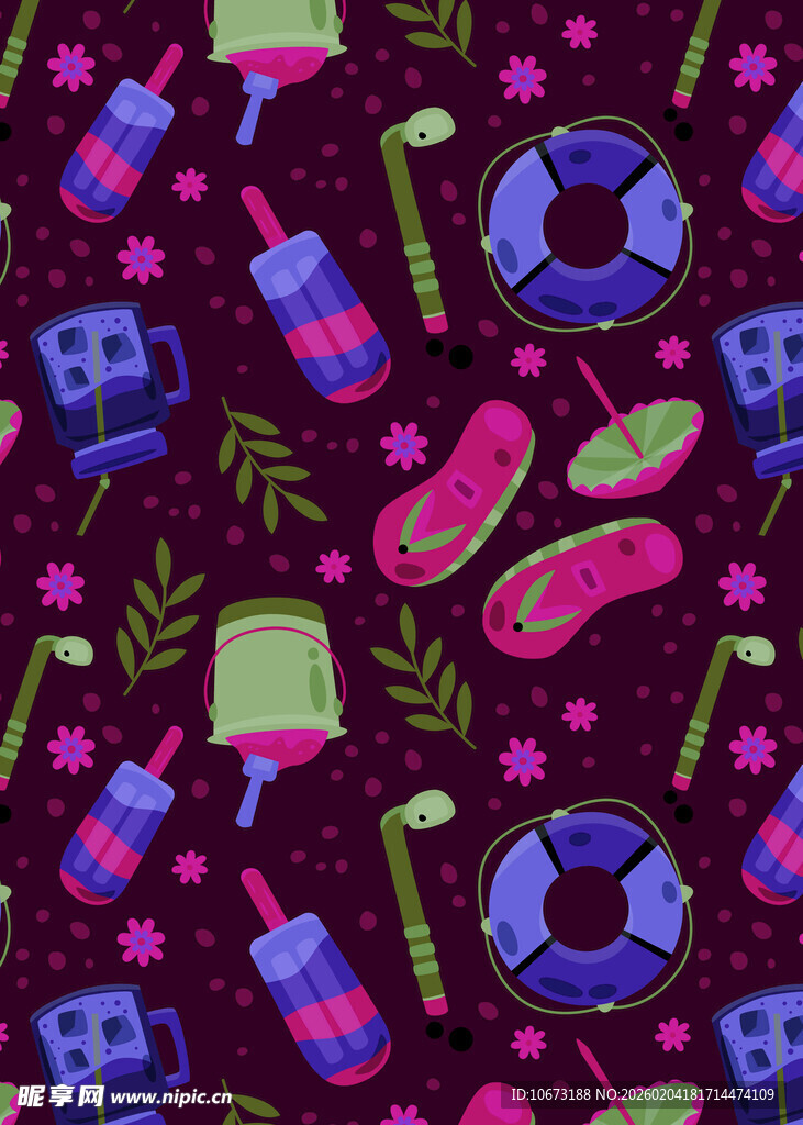 多彩运动元素图案背景