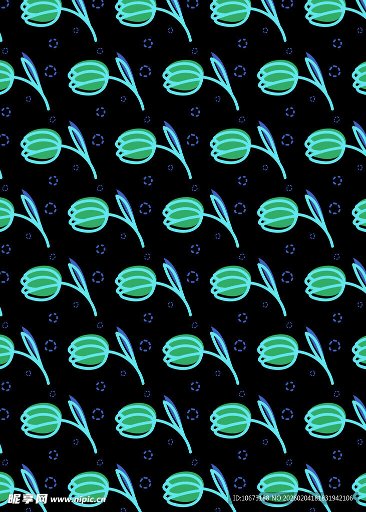 绿色飞鸟图案黑色背景纹理
