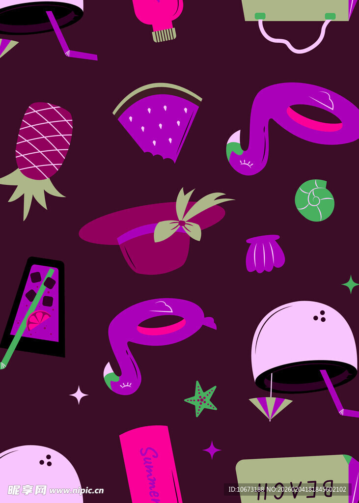 缤纷夏日元素图案集合