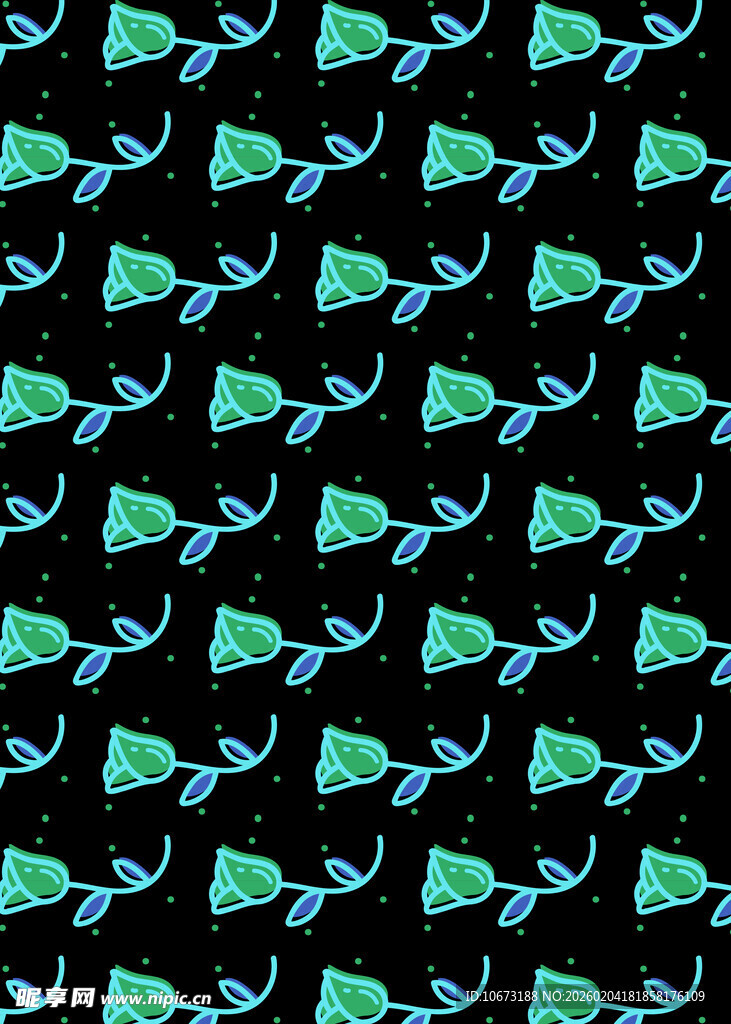 绿色几何图案黑色背景纹理