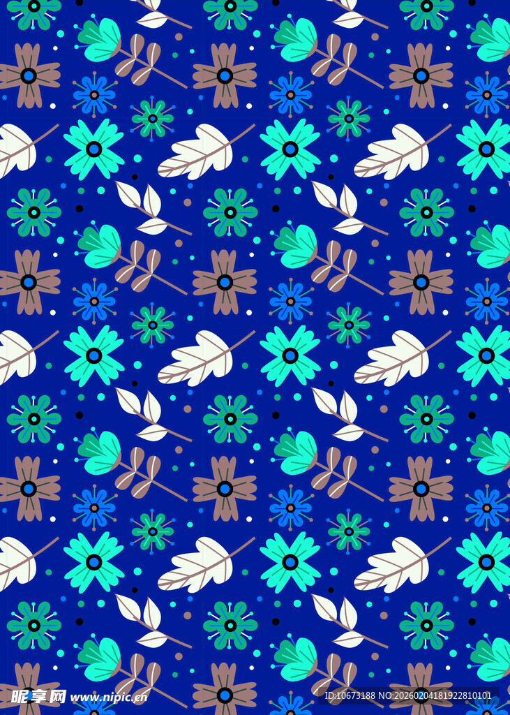 蓝底多彩几何图案花纹