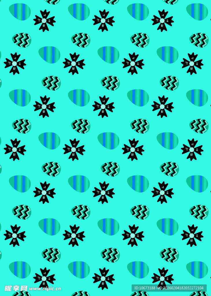 蓝底蜜蜂四叶草图案背景