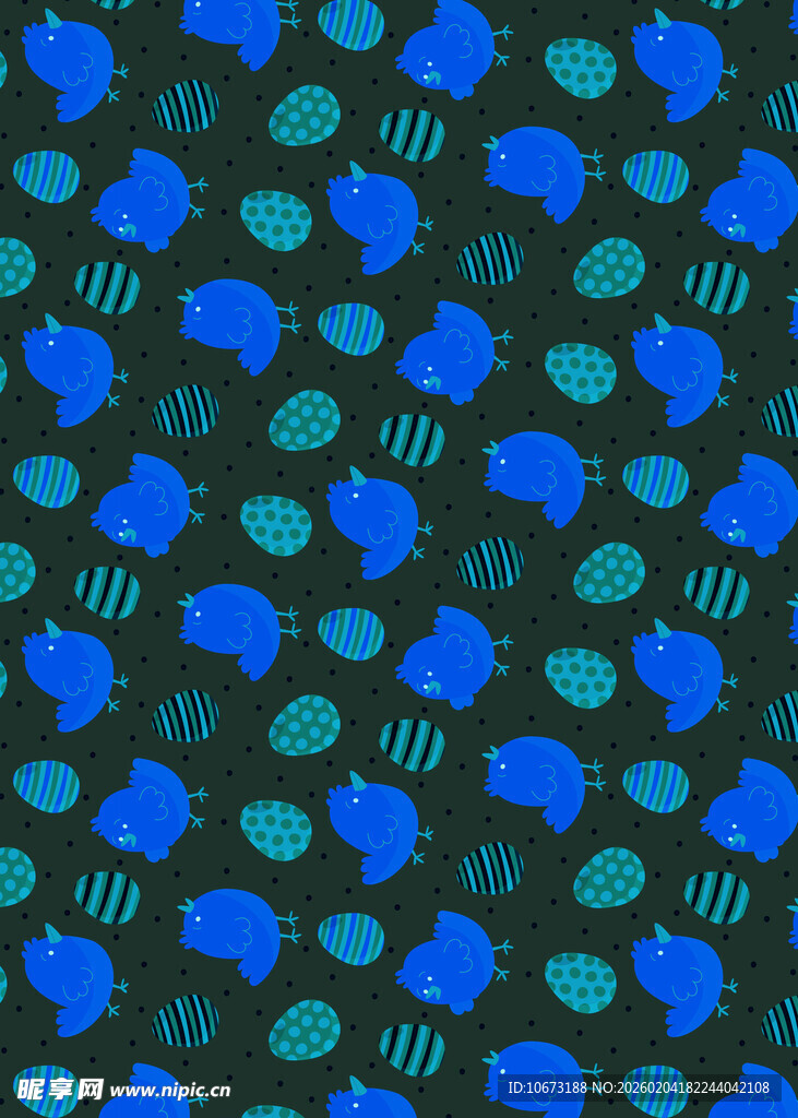 蓝色鱼形图案背景纹理