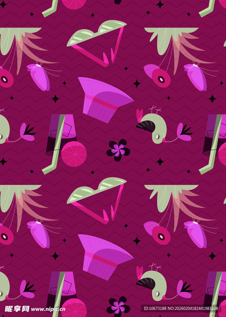 紫色热带风图案背景