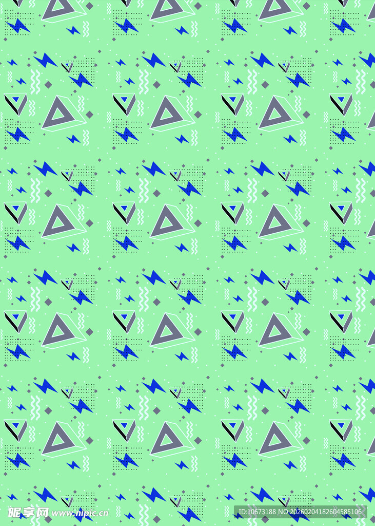绿色底几何图案无缝花纹