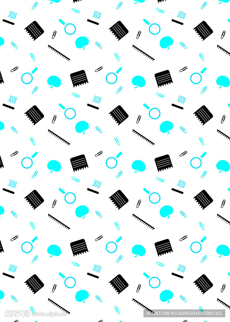 毕业元素无缝图案设计