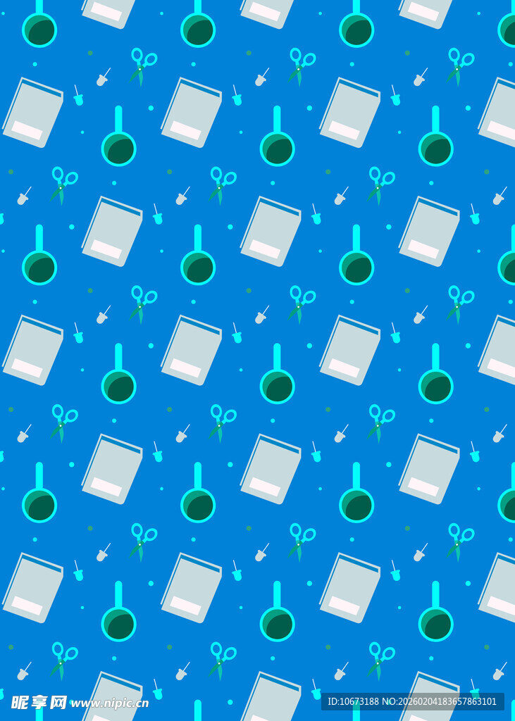 蓝色背景化学实验元素图案