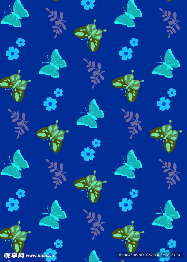 蓝色底多彩几何图案背景