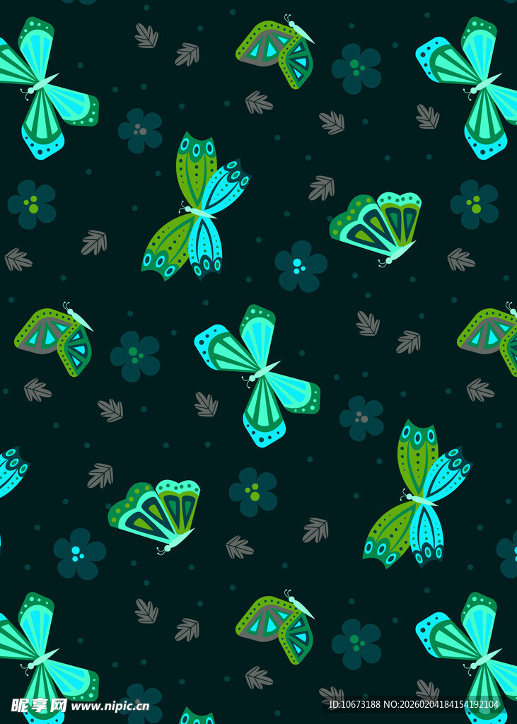 多彩蝴蝶图案背景设计