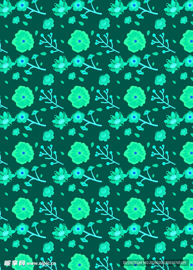 绿色花卉图案背景纹理