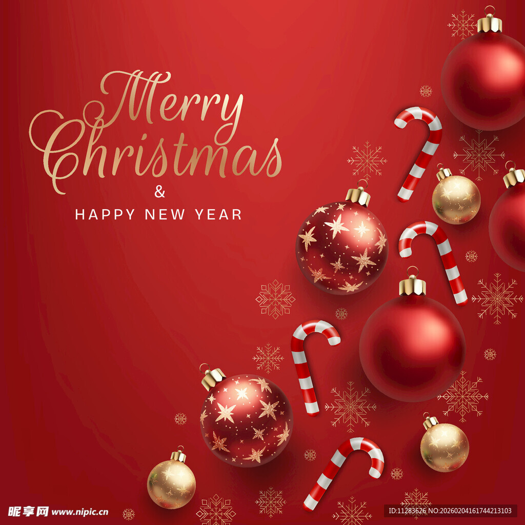 圣诞新年装饰喜庆画面