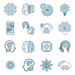 科技与大脑相关图标集合