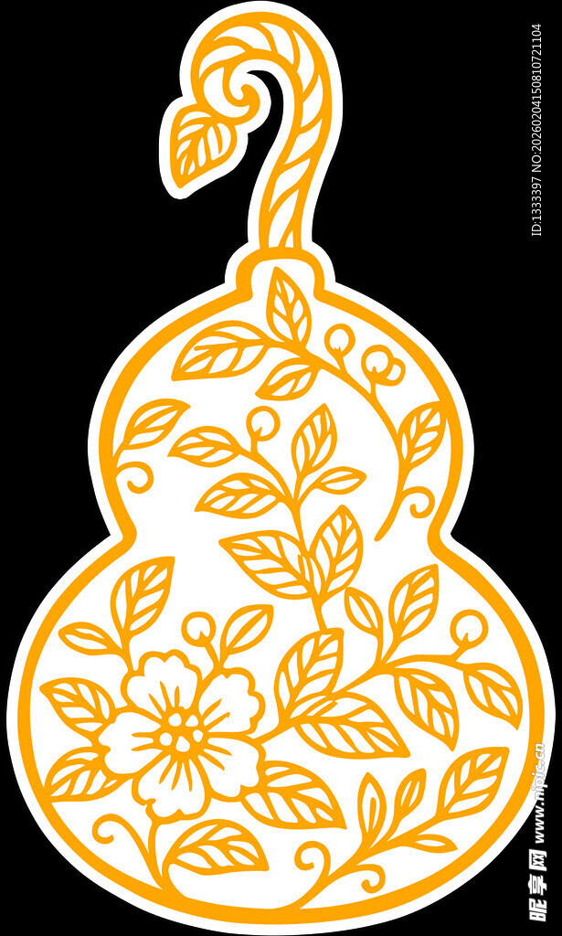 金色葫芦花纹图案