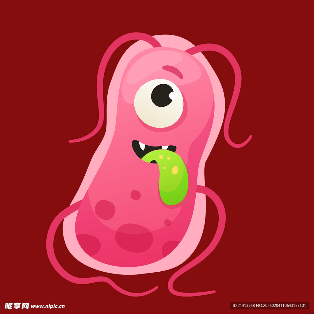 可爱卡通细菌形象