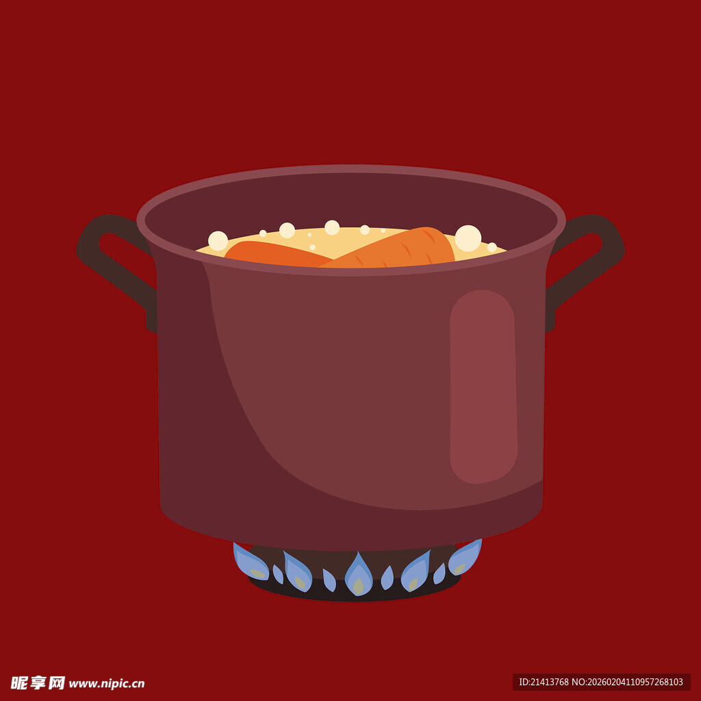 炉灶上烹饪的深色汤锅