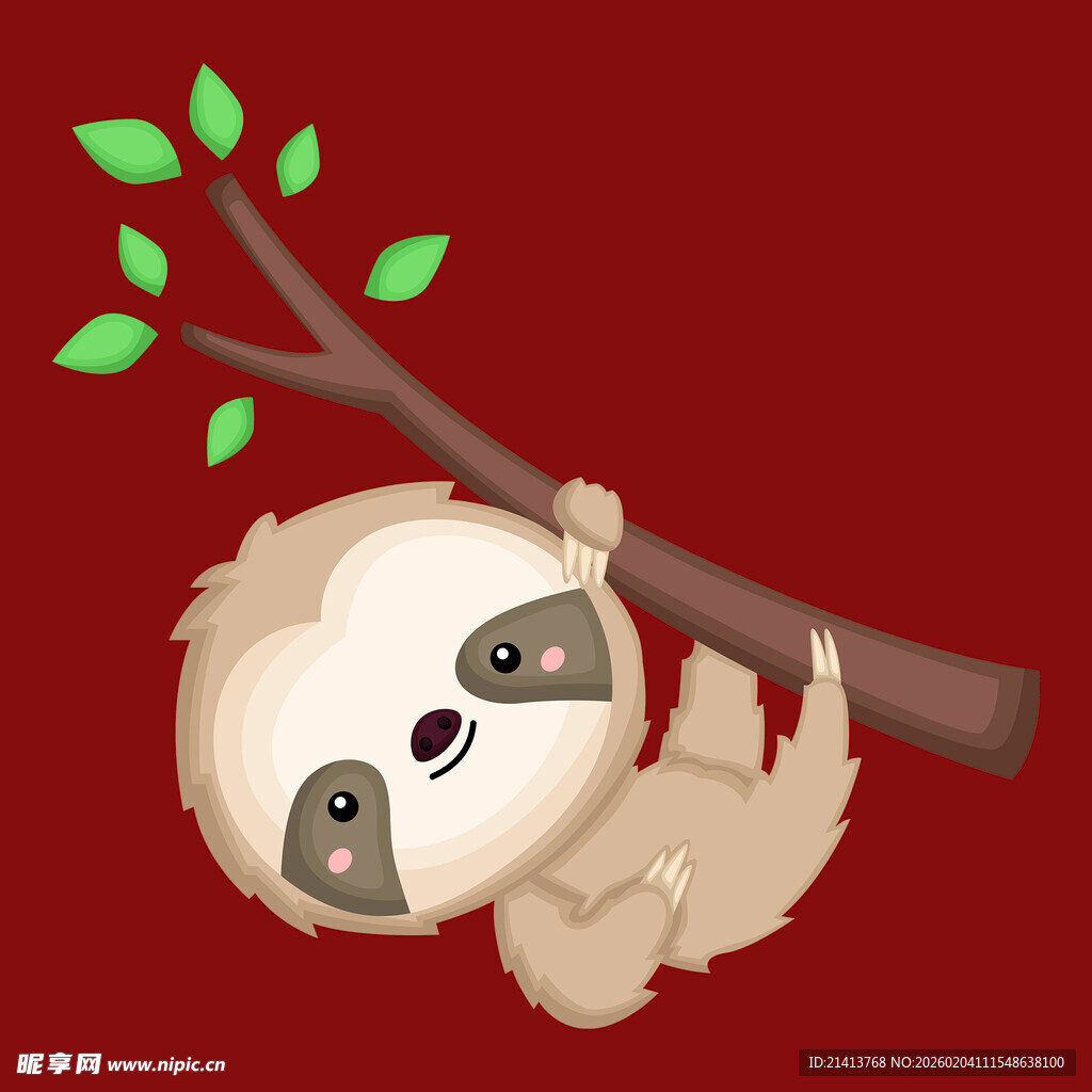 挂在枝头的可爱树懒