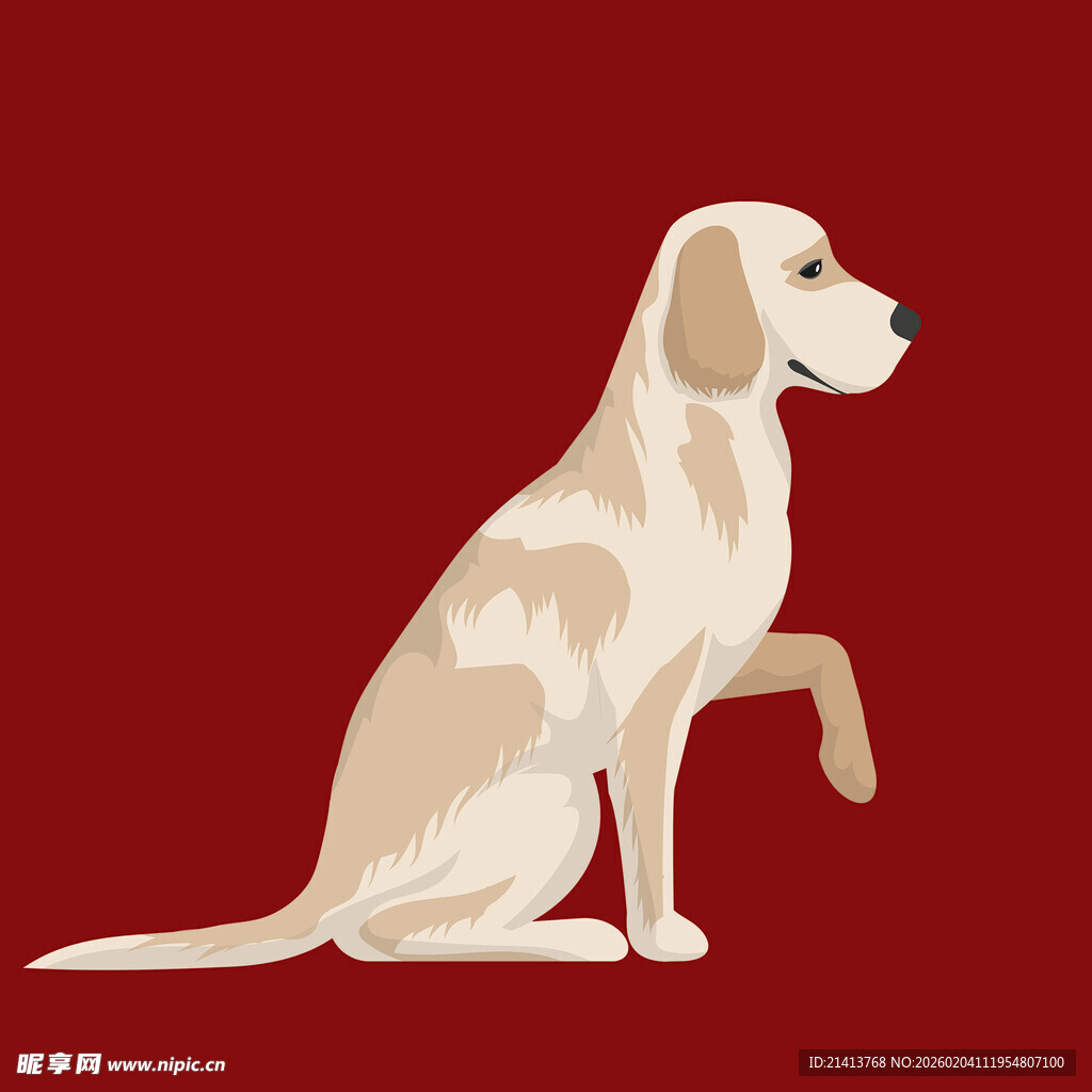 坐着举爪的可爱小狗