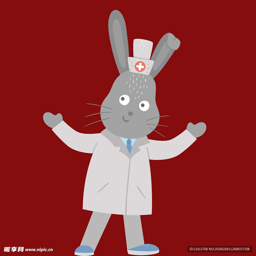 穿白大褂的兔子医生