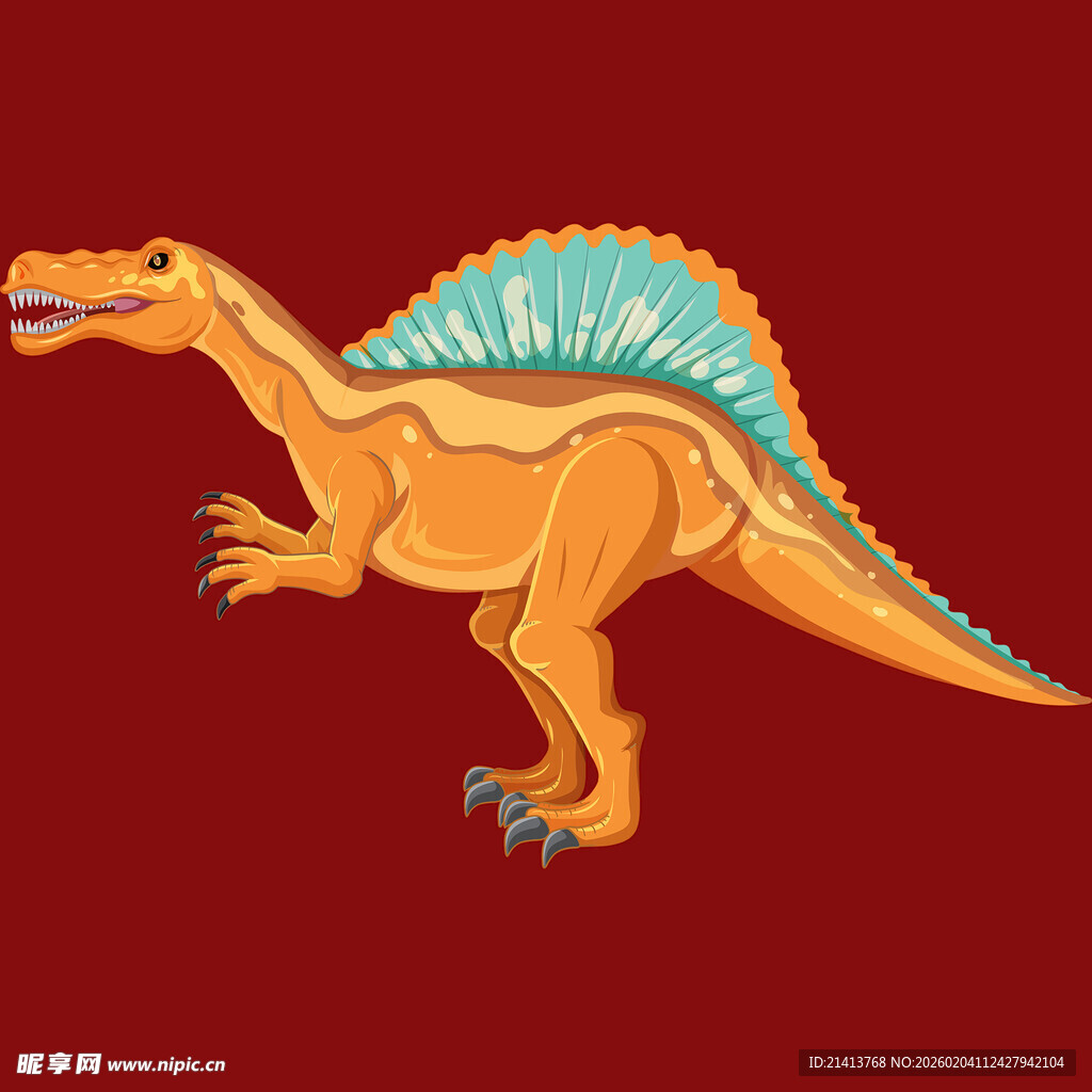 橙色恐龙插画