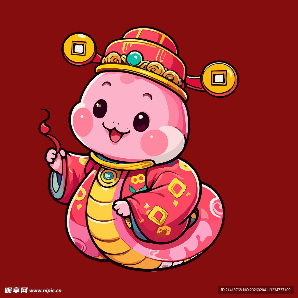 福蛇贺岁卡通形象