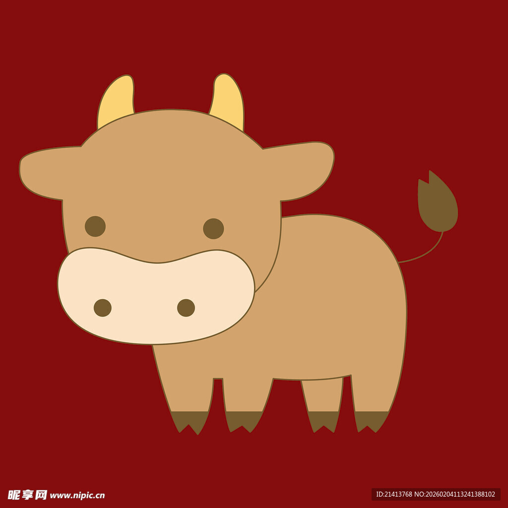 可爱小牛卡通形象