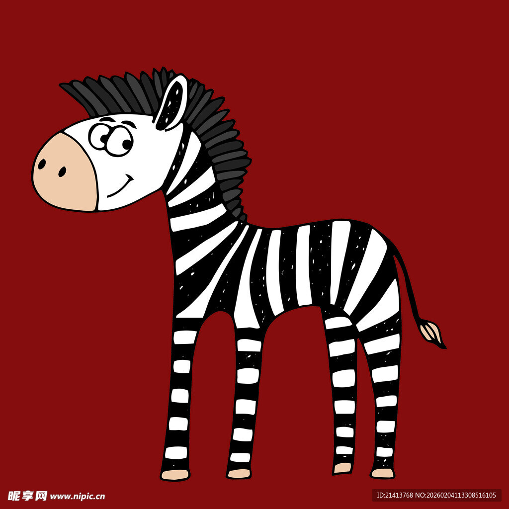 可爱斑马卡通形象