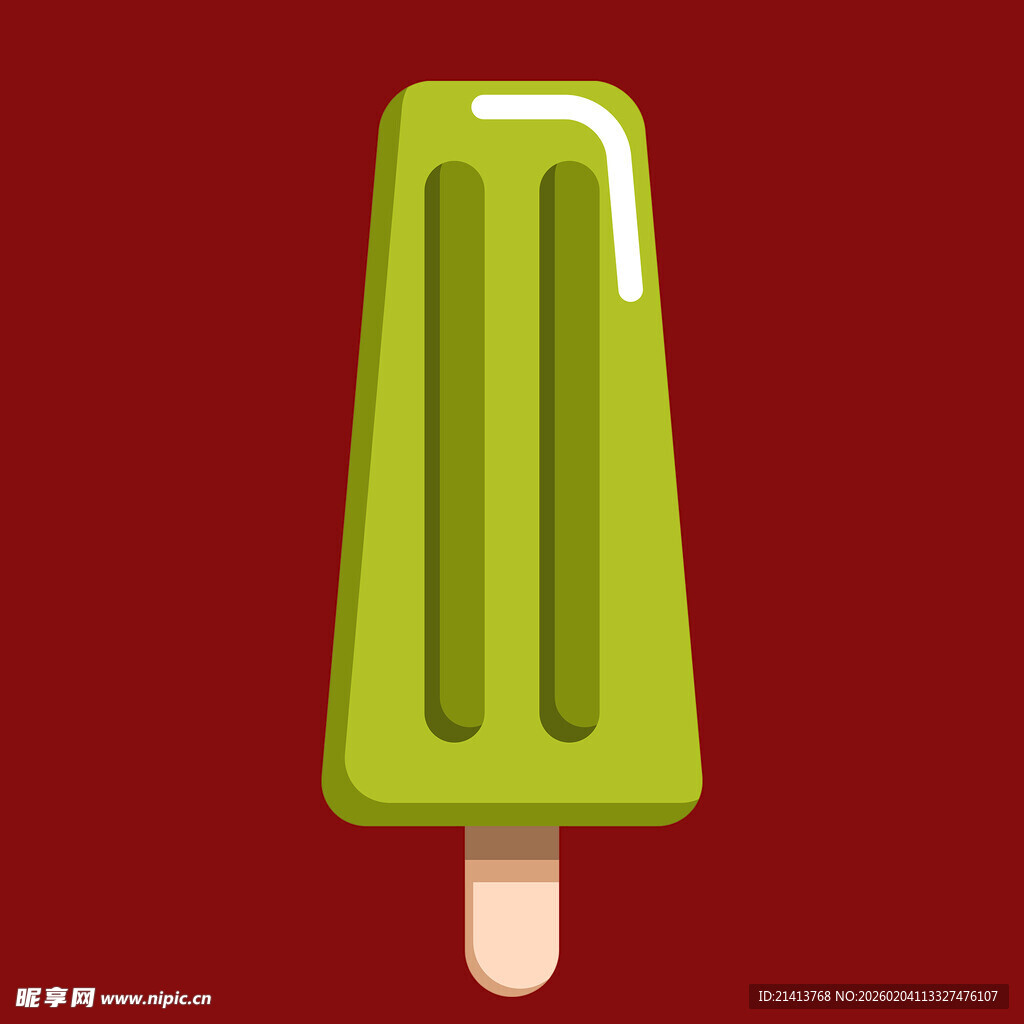 绿色冰棍插画