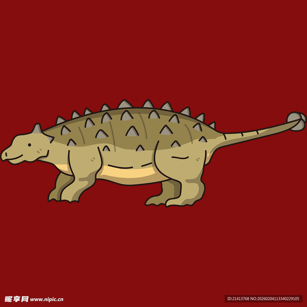 卡通风格甲龙形象展示