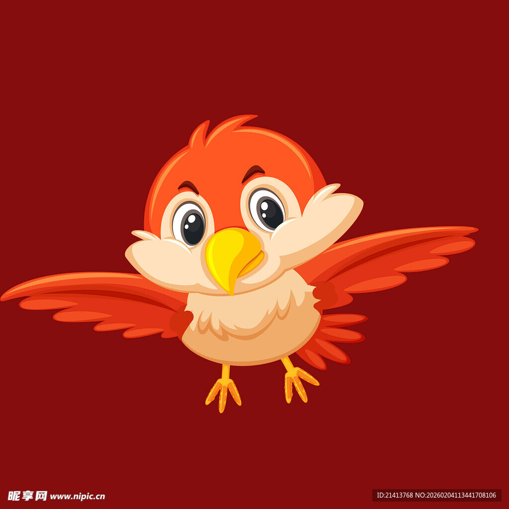 飞翔的卡通小鸟