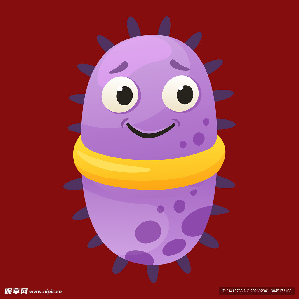 可爱紫色细菌卡通形象