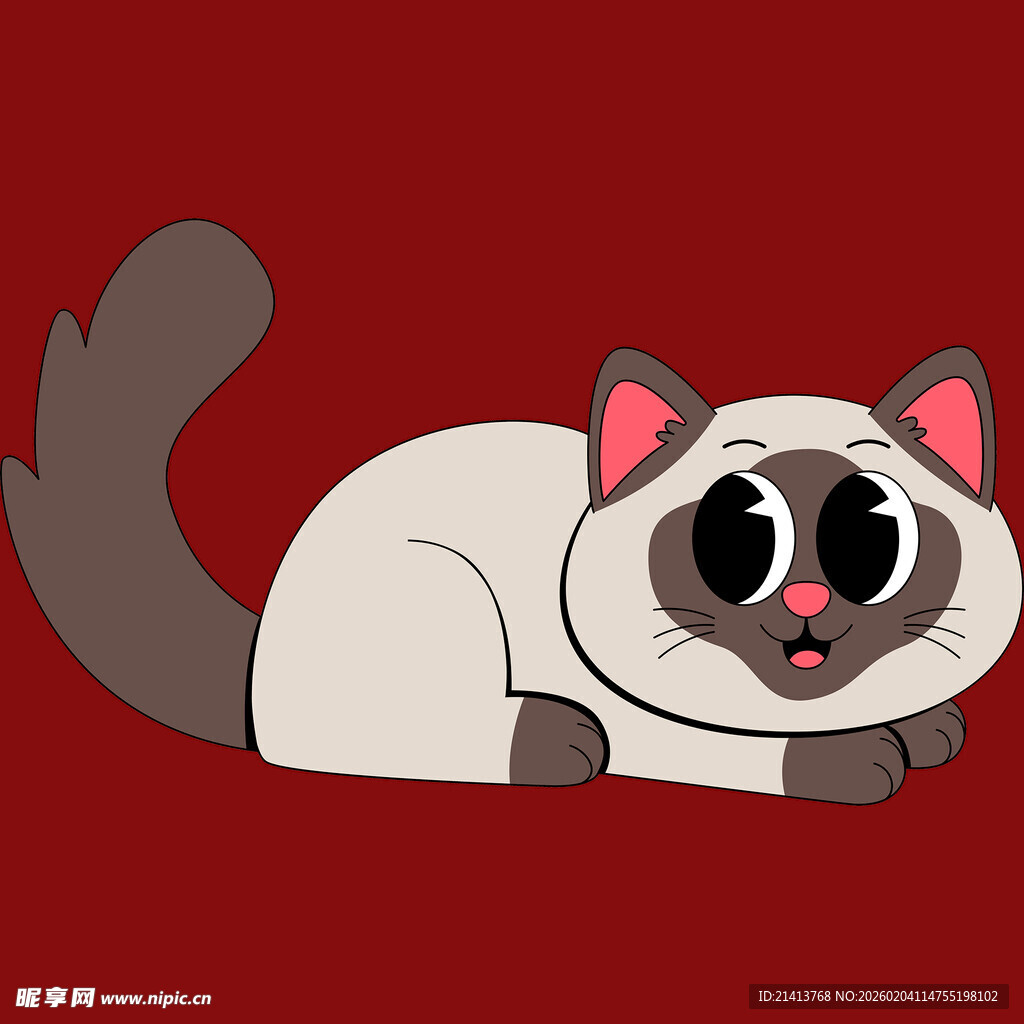 趴着的可爱暹罗猫